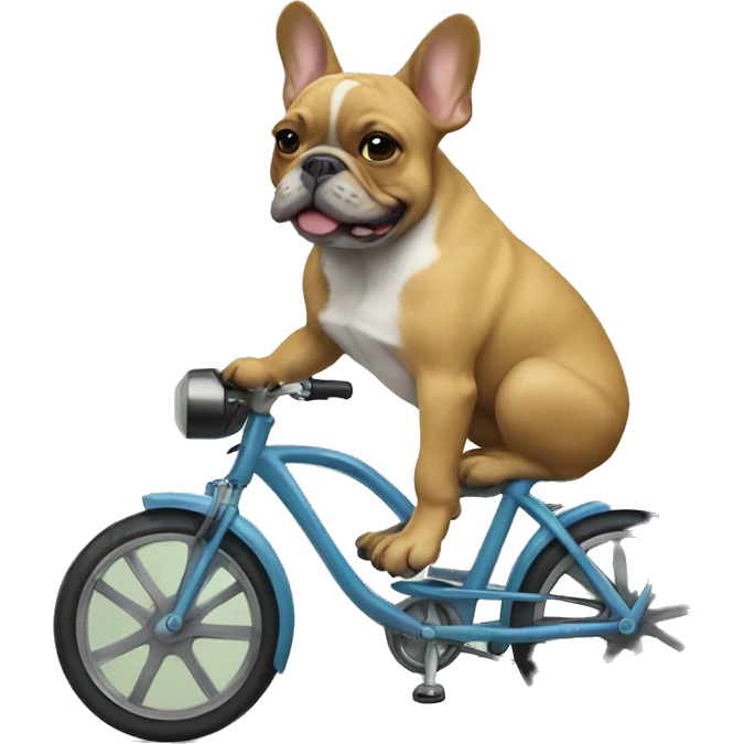 French bulldog on a bike emoji