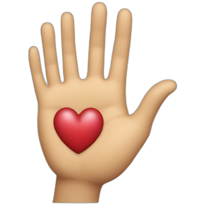 Una mano asiendo un corazon  emoji