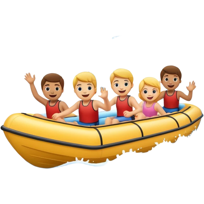 Kids tubing behind a boat emoji
