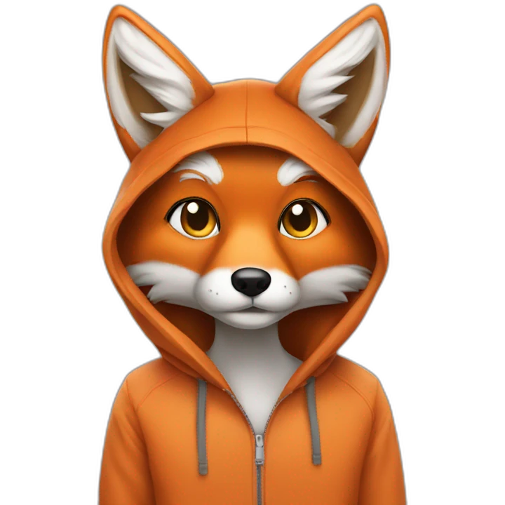 fox with hoodie and a macbook emoji