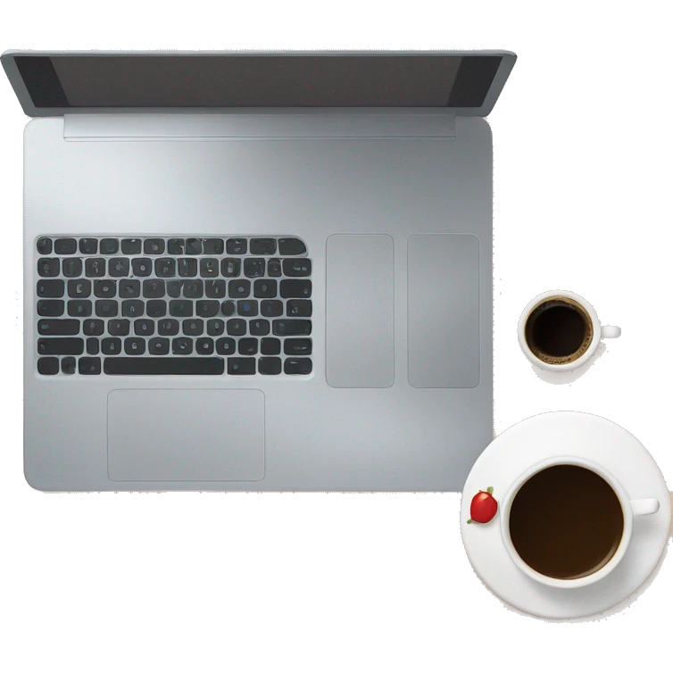 laptop and coffee next to it emoji