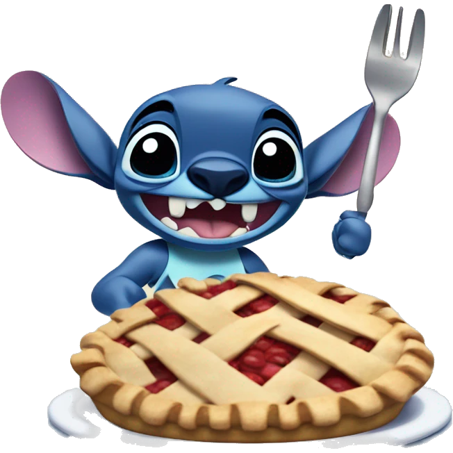 Stitch cooking a pie from Lilo & Stitch emoji