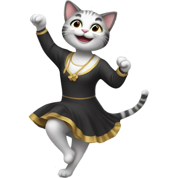 happy girl cat dancing emoji