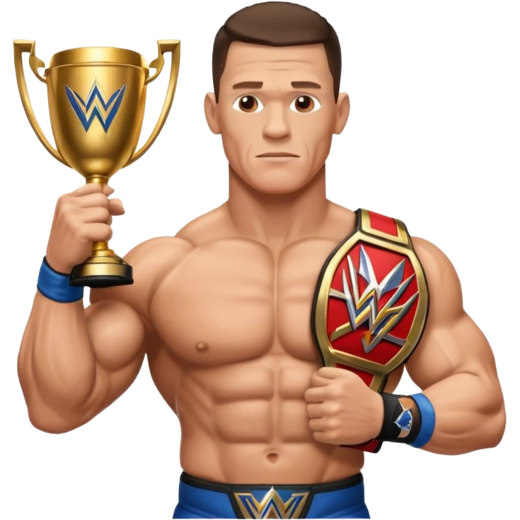 John Cena with wwe championship  emoji