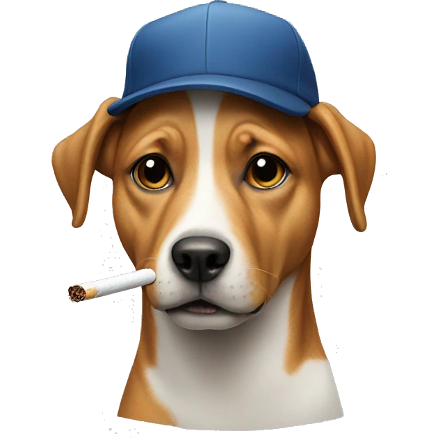 Dog with a cap and cigarette  emoji