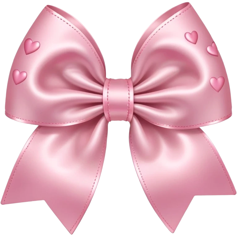 light pink bow with little light pink hearts around it emoji