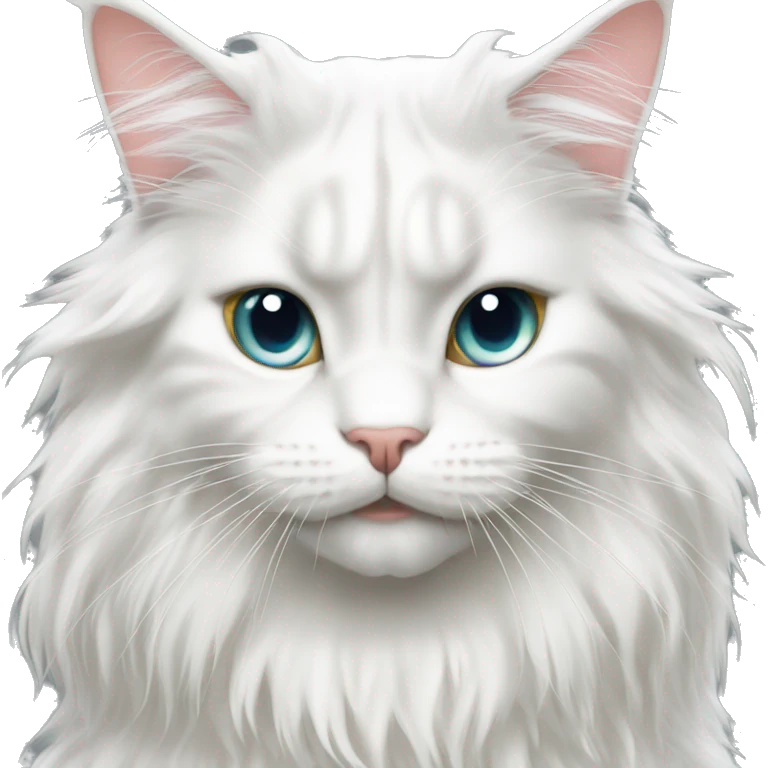 White Maine Coon saying yas  emoji