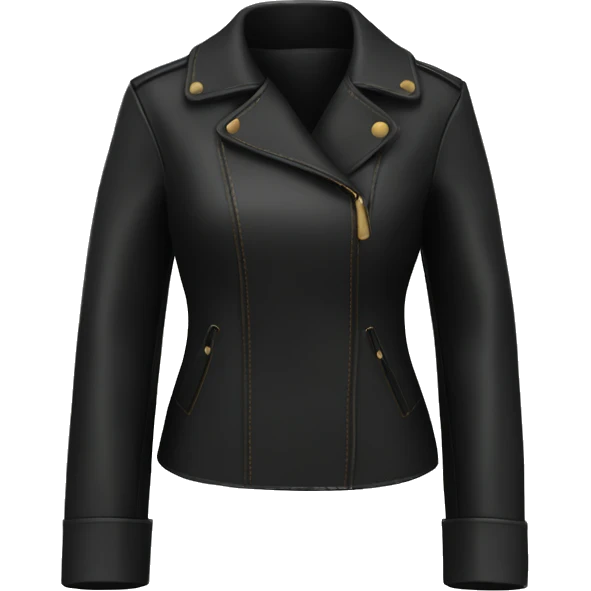 Black leather coat for woman emoji