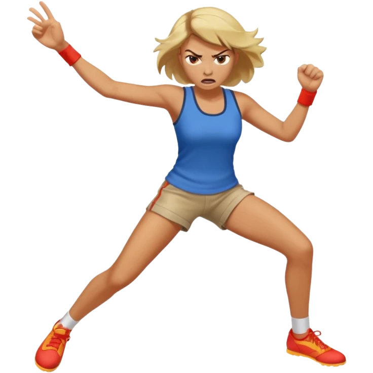 Woman angry kickin emoji