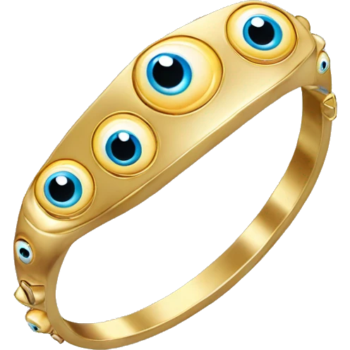 very thin gold bangle ring studded with eyeballs emoji