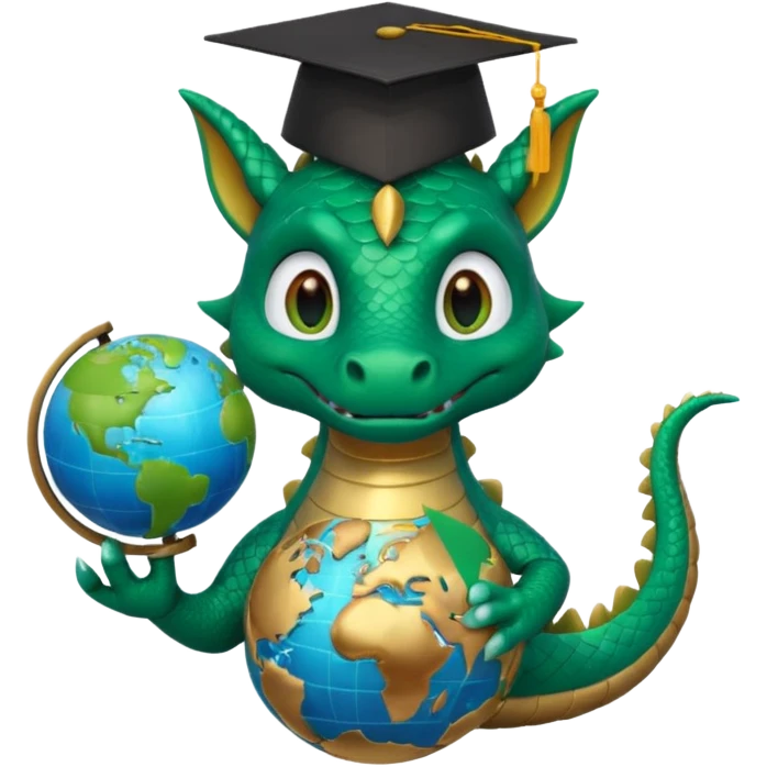 I need a character for an educational geography course, dragon style emoji