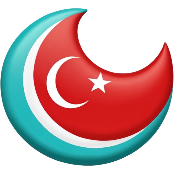 Turkish flag with turquoise emoji