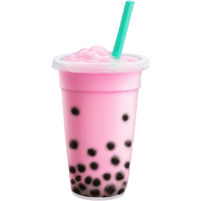 Pink boba tea realistic  emoji