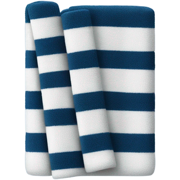 dark blue and white folded striped towel emoji