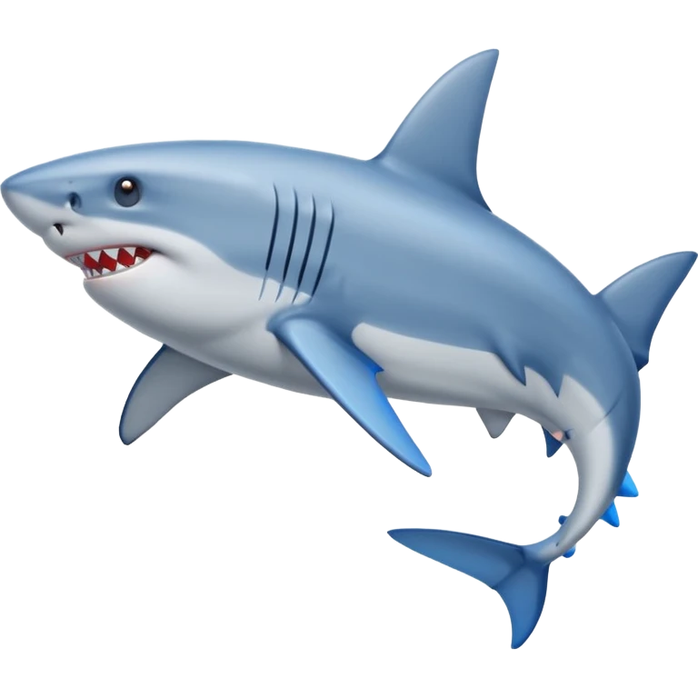 Un tiburón parado con zapatillas azules emoji