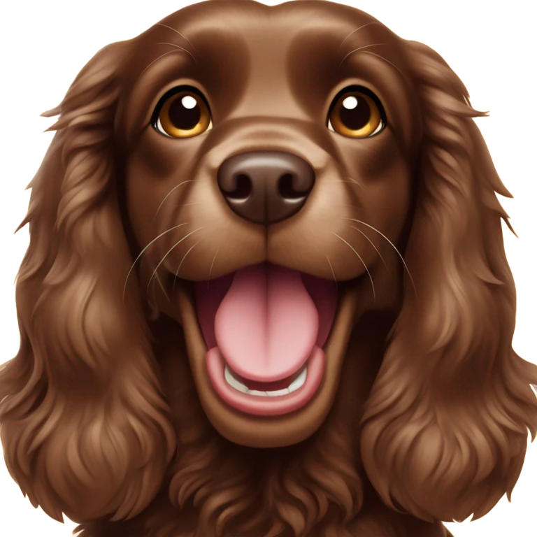 Chocolate brown cocker spaniel laughing emoji