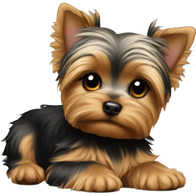 Yorkie puppy laying emoji