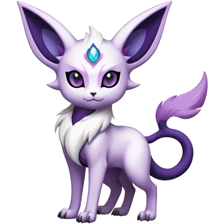 Shiny Exotic Badass Mystical Mysterious Gothic Espeon-Absol-Pokémon-Fakémon-hybrid-creature (full body) emoji