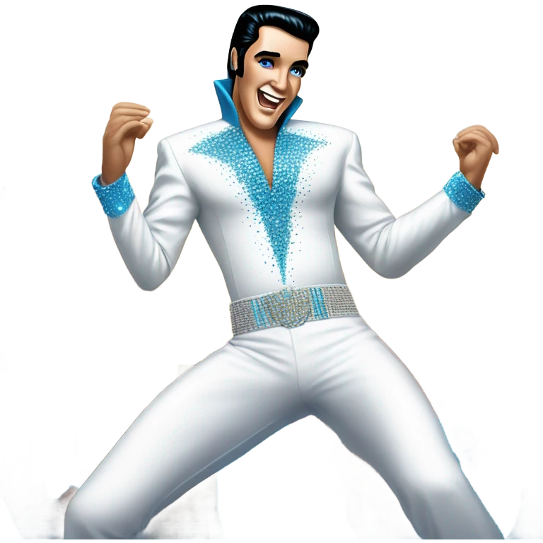 Blue Elvis at a party emoji