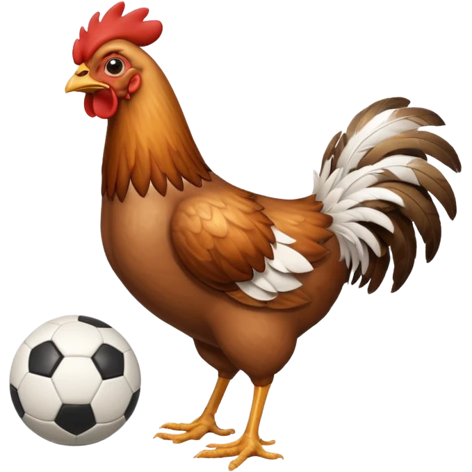 chicken playing soccer emoji