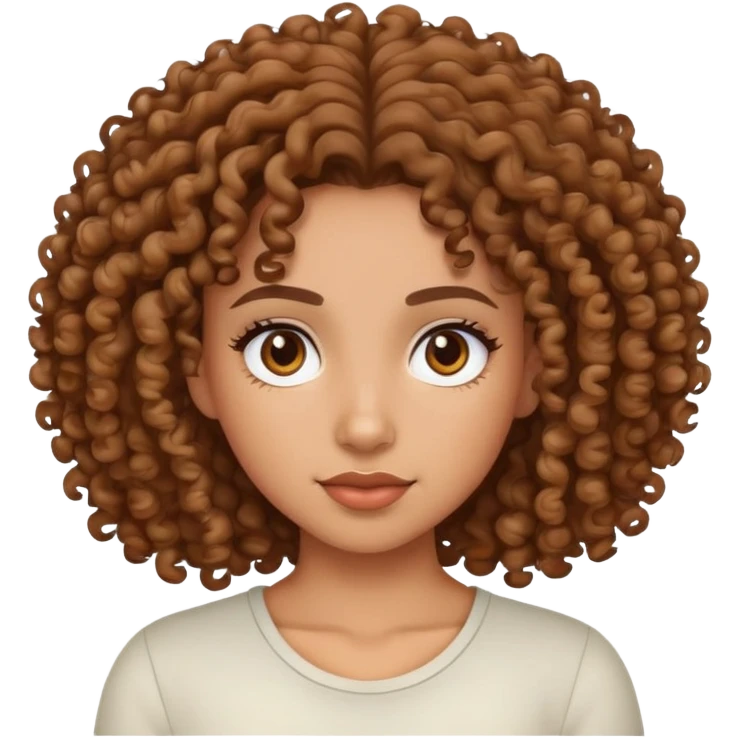 a mixed girl with 3a curly hair emoji
