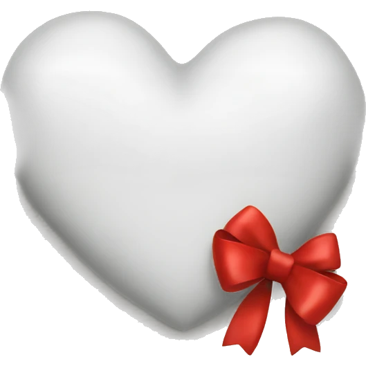 White heart with a red bow emoji