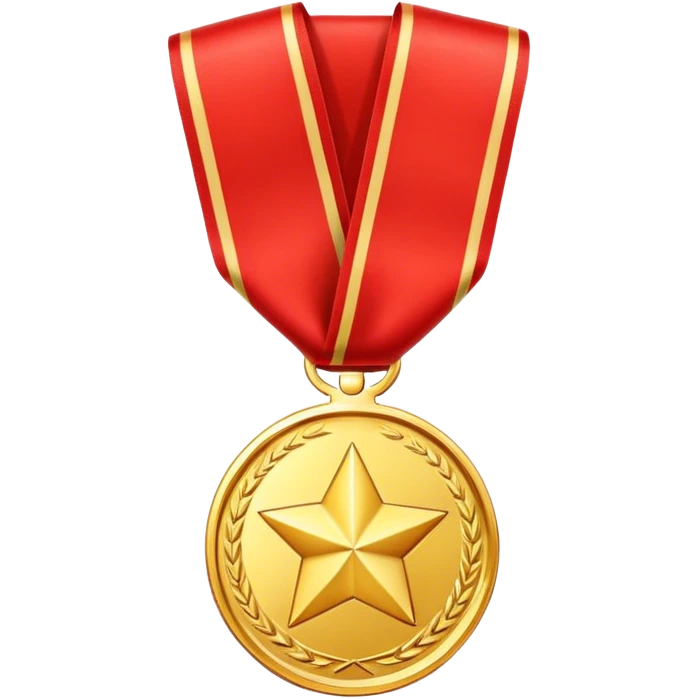 A shiny gold medal with a ribbon emoji