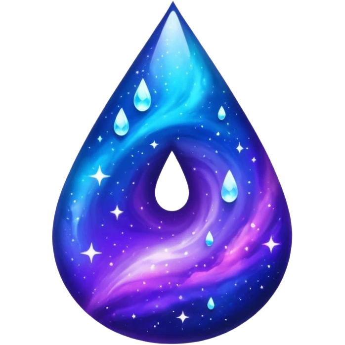 Nebulae galaxy blue and purple and starry shiny sparkly tear drop emoji