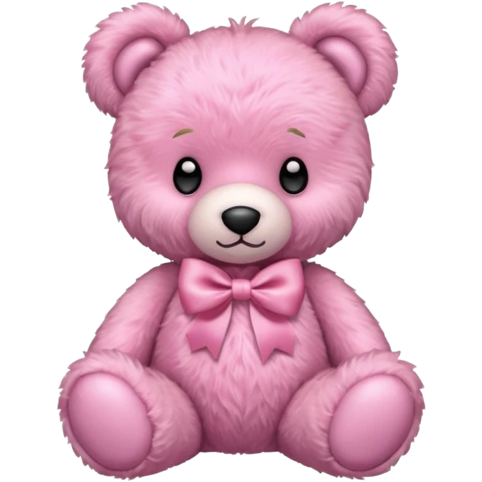 pink teddy bear with a pink bow emoji