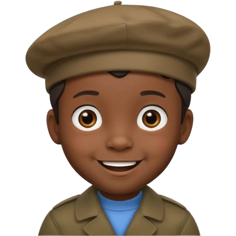 male dark toddler with beret emoji