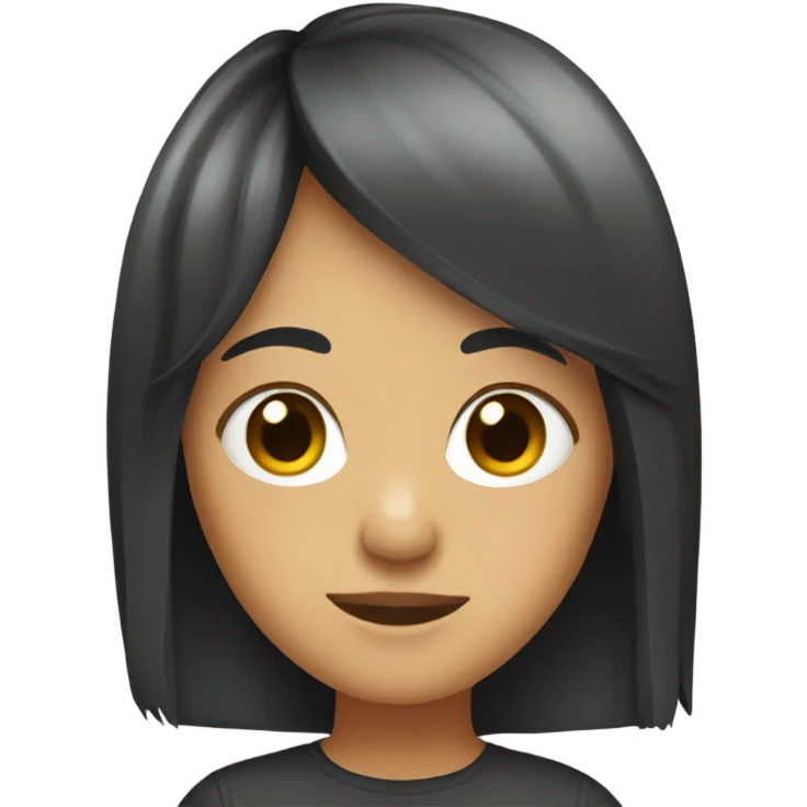 Girl with shaggy black mullet emoji