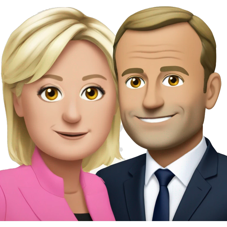 Marine Le Pen avec Macron emoji