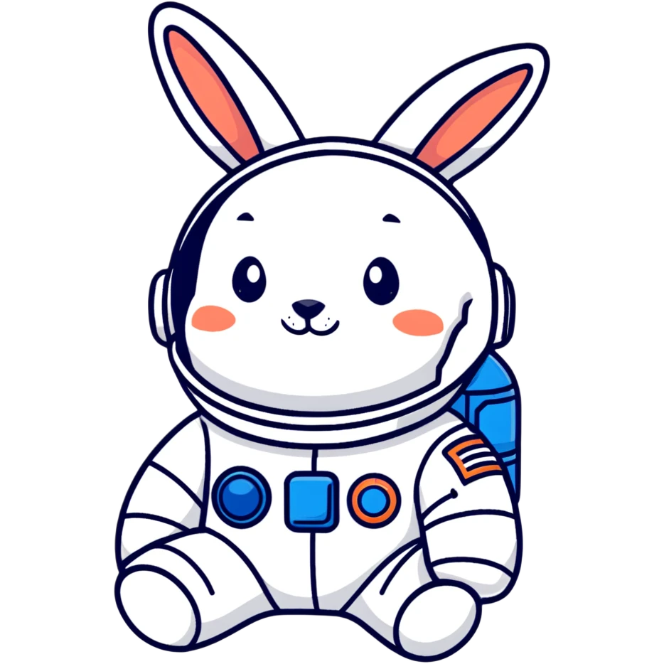 cute hare cosmonaut emoji