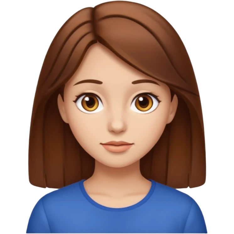Girl with brown hair who looks real  emoji