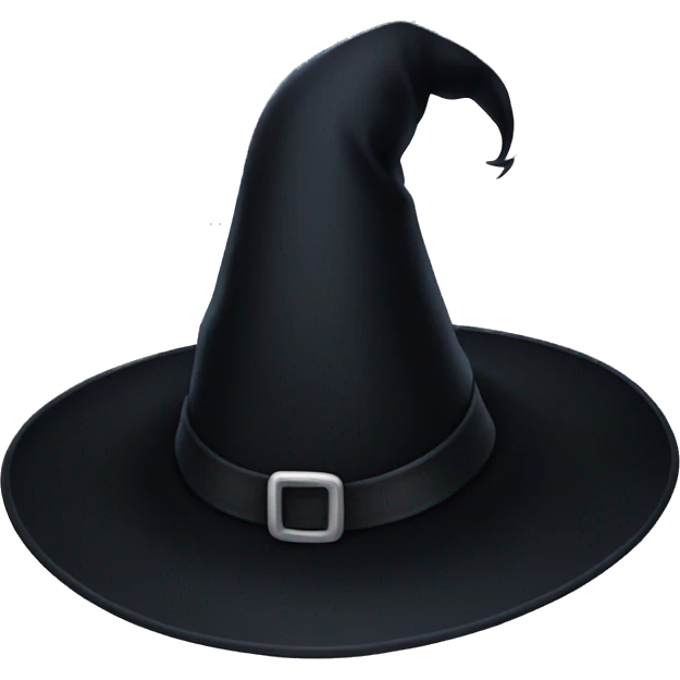curved full black witch hat emoji