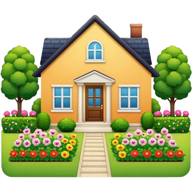 a home which has garden like and the home has slack emoji, emoji