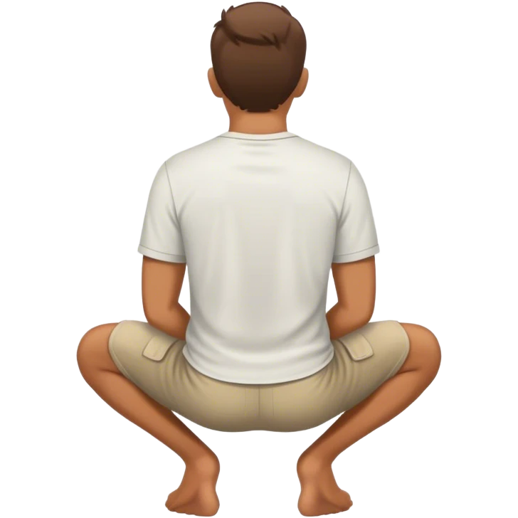 man kneeling shown from back wearing shirt on knees shown from back facing away emoji