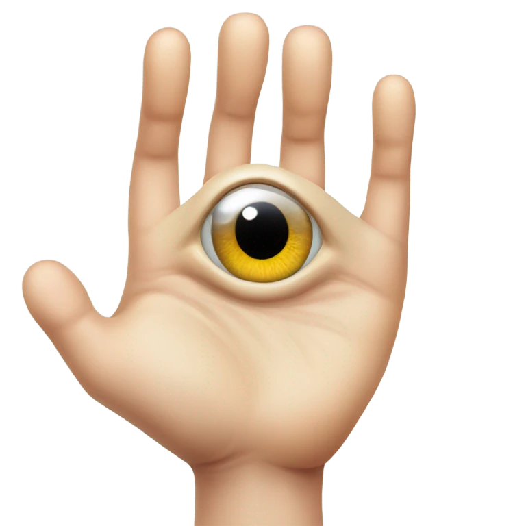 Hand with an eye in the palm emoji
