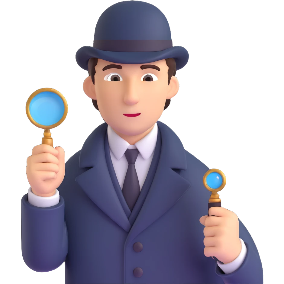 sherlock holmes detective with pipe and magnifying glass emoji