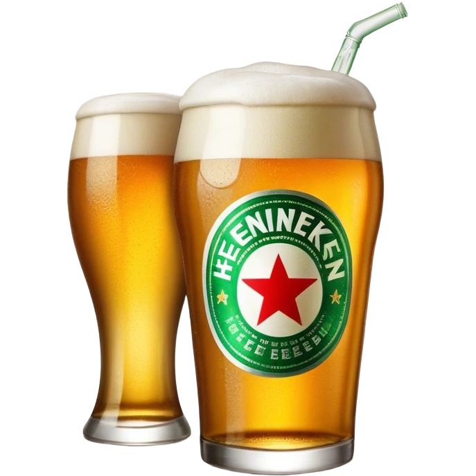 Cinematic Realistic Heineken Pop Culture Emoji, showcasing an iconic beer moment rendered with crisp textures and vibrant, energetic lighting. emoji
