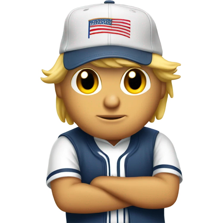 Donald Trump with a Qualis baseball cap on  emoji