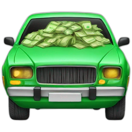 car with money paintjob emoji