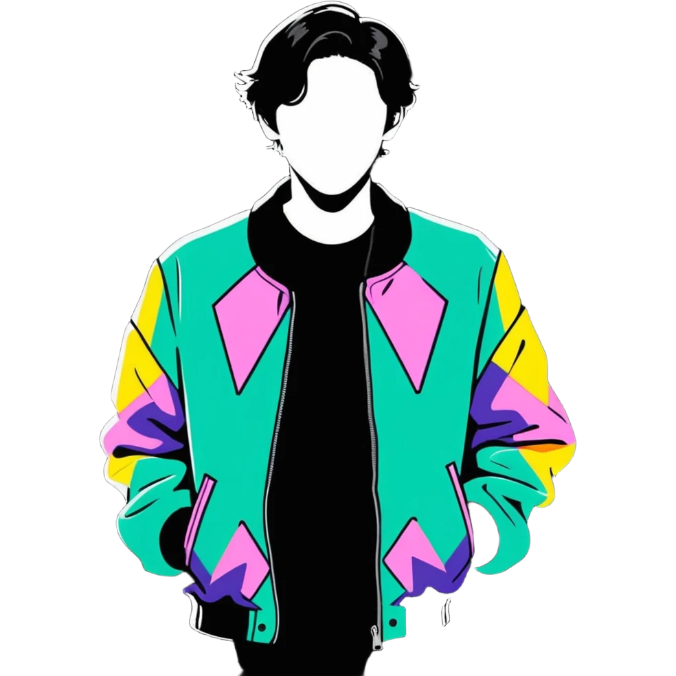 Joint wearing a psychodelic jacket emoji