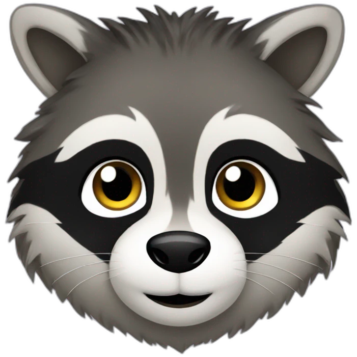 Racoon with long black hair emoji
