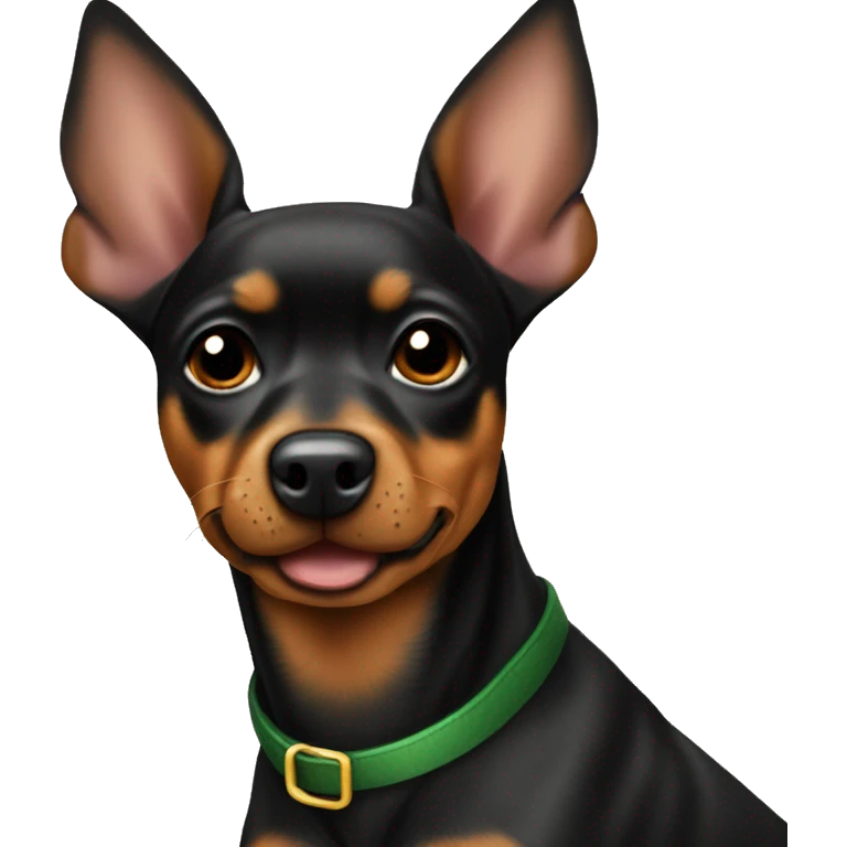 black brindle tan pinscher big ears christmas emoji