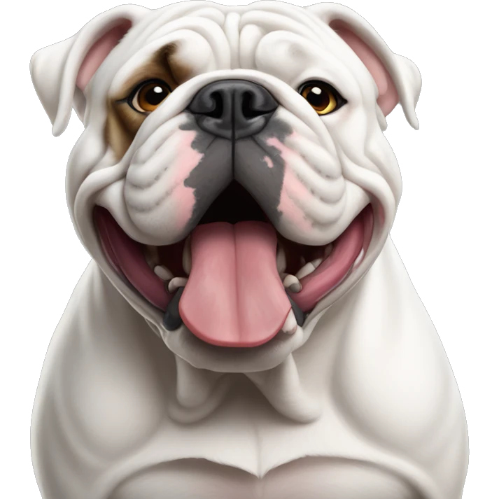 white English bulldog tilted his head questioningly emoji