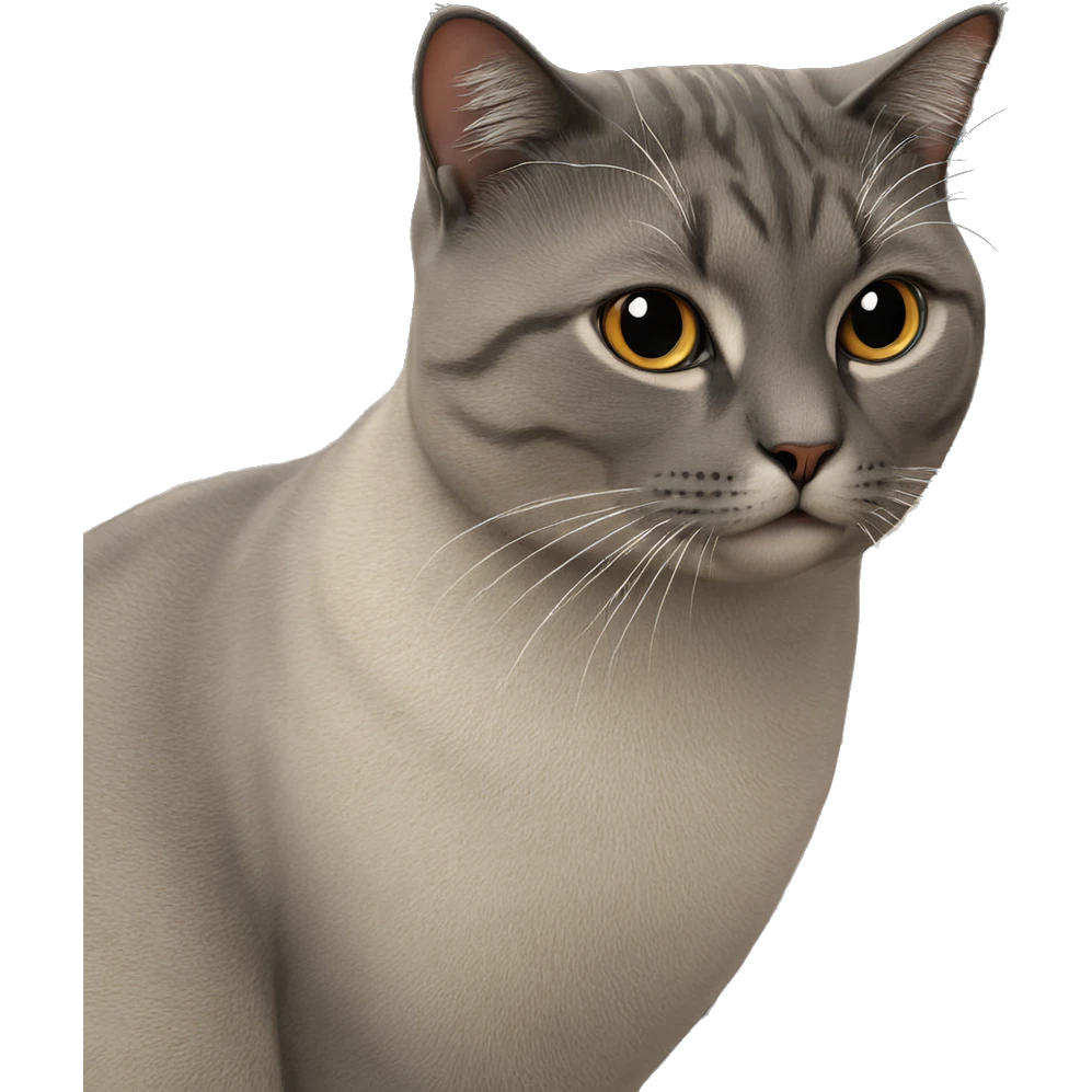 realistic cat on grey background emoji