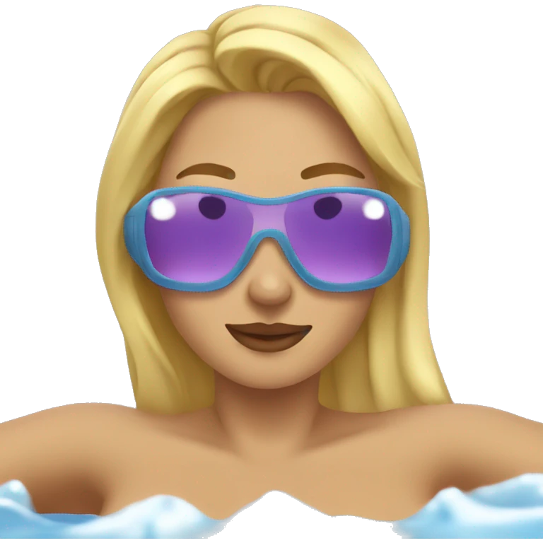 Blonde woman relaxing in hot tub emoji