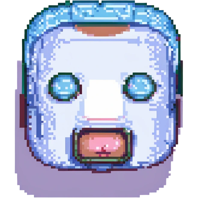 ugly face, pixel art, blocky and humorous emoji