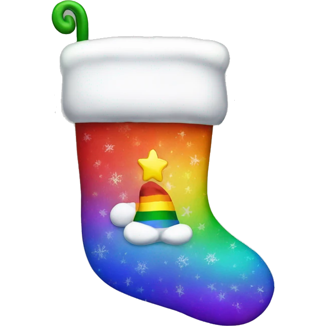 Rainbow Christmas stocking  emoji
